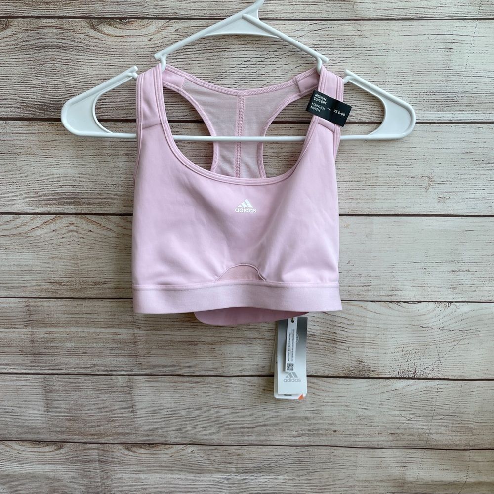 NEW WITH TAGS ADIDAS MEDIUM SUPPORT BRA IN PINK